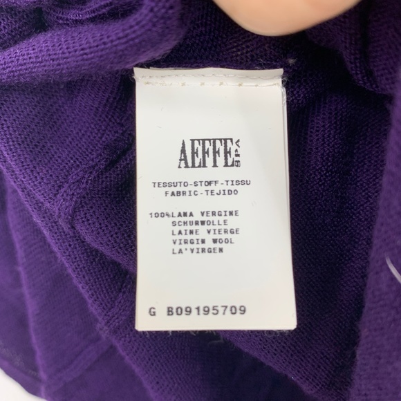 Aeffe Spa sweater 6 cardigan purple ruffle fringe - Picture 5 of 5